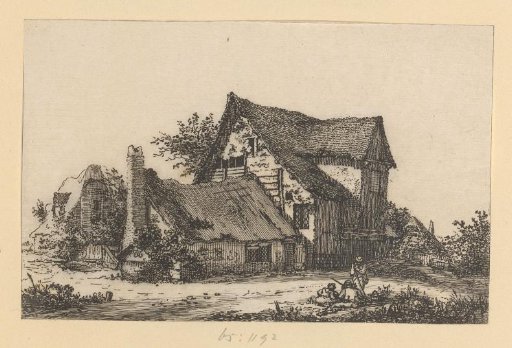 Farm and barn in a landscape