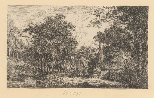 Landscape with an inn in a forest