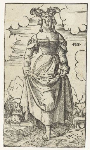 The Wise Virgin with Burning Oil Lamp in a Landscape