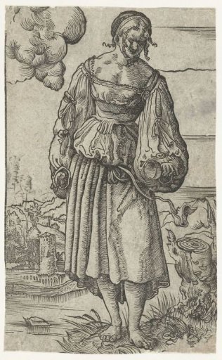 The Foolish Virgin with an Extinguished Oil Lamp in a Landscape