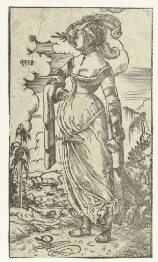 The Foolish Virgin with Extinguished Oil Lamp in a Landscape