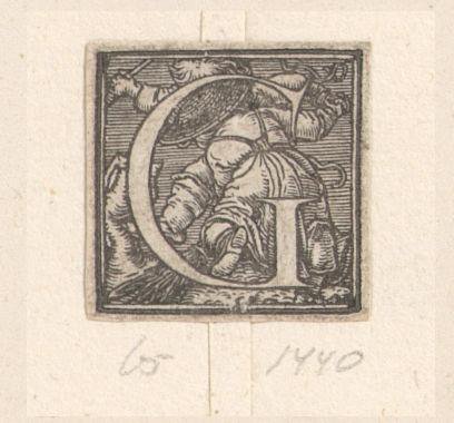 Initial G with a Dancing Peasant Couple