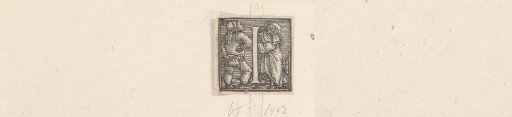 Initial I with a Dancing Peasant Couple