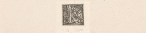 Initial L with a Courting Peasant Couple