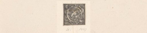 Initial O with three peasants, one with a jug