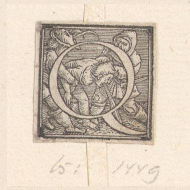 Initial Q with a peasant vomiting