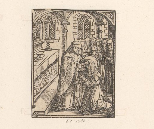 Priest blesses Bridget of Sweden