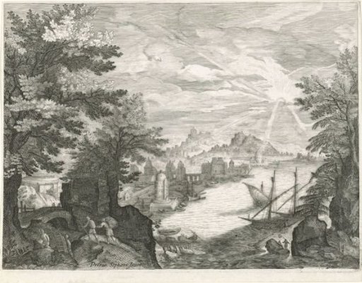 Landscape with a harbour