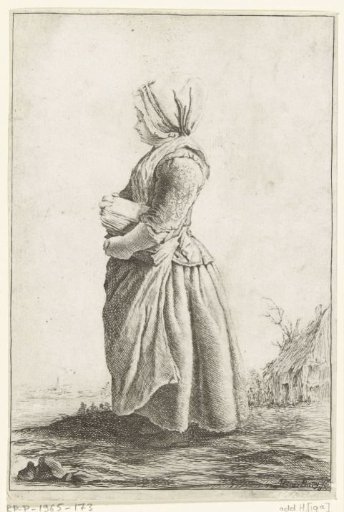 Peasant woman with firewood under her arm