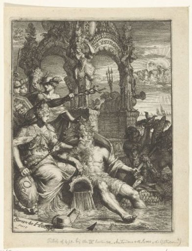 Title print of De Ystroom (1671) by Antonides van der Goes