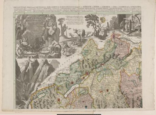 Part of a four-part map of Switzerland (top left)