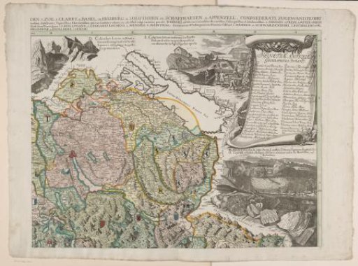 Part of a four-part map of Switzerland (top right)