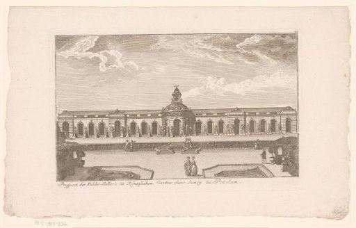 View of the Statue Gallery in the Gardens of Sanssouci Palace