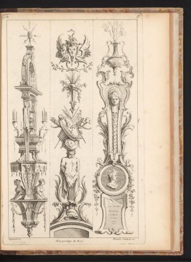 Three designs for wall ornaments