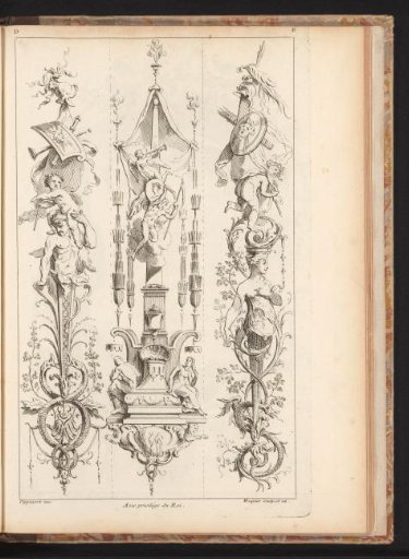 Three designs for wall ornaments