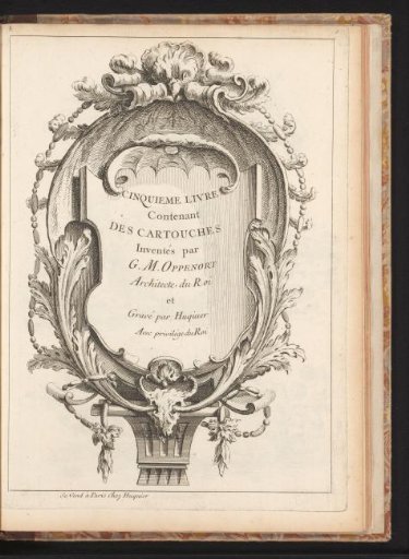 Title print for a series of designs of cartouches