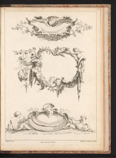 Three designs for ornamental cartouches
