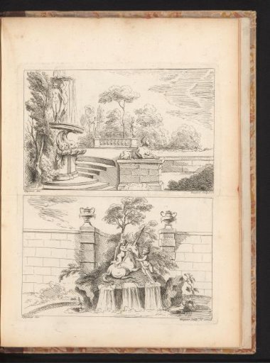 Fountain with a unicorn and two putti