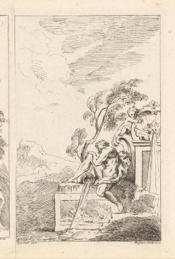 Design for a fountain in a landscape