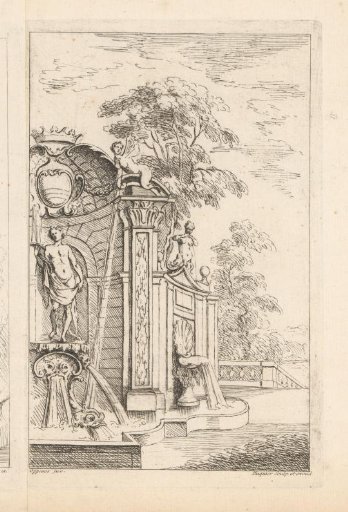 Design for an ornamental fountain with multiple figures