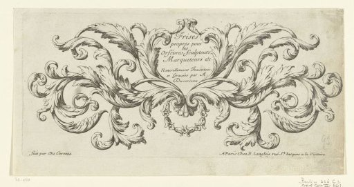 Title page: Frises propres pour les orfévres, sculpteurs, marqueteurs