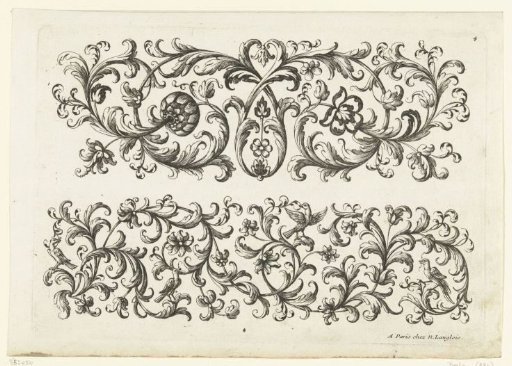 Two friezes with leaf scrolls