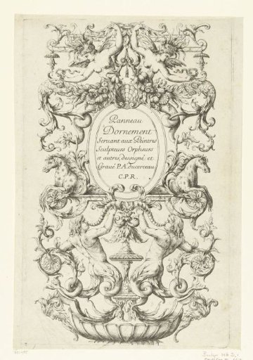 Title page: Panneau Dornement Seruant aux Peintres Sculpteurs Orpheurs et autres