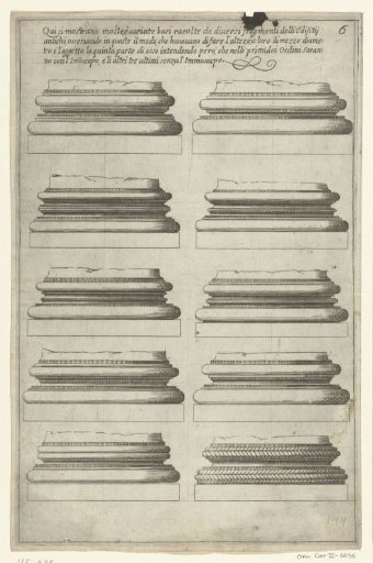 Two rows of five pedestals
