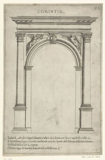 Corinthian portico with variant for the right half