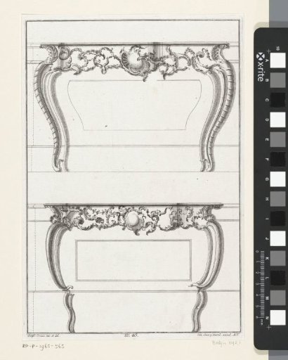 Two wall panels with rocailles