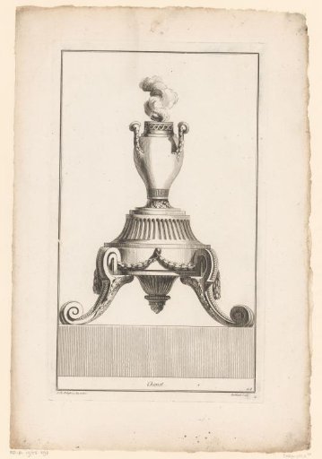 Fire dog with a vase
