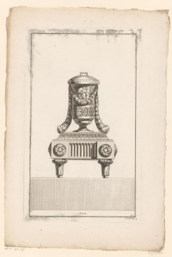 Fire dog with a vase