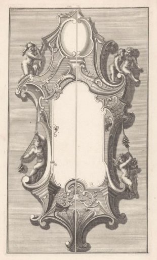 Cartouche with five putti
