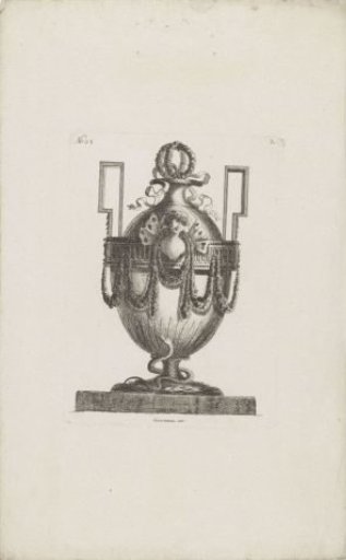 Ornamental vase with a female head