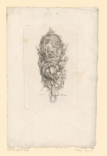Trophy with a vase and thyrsus