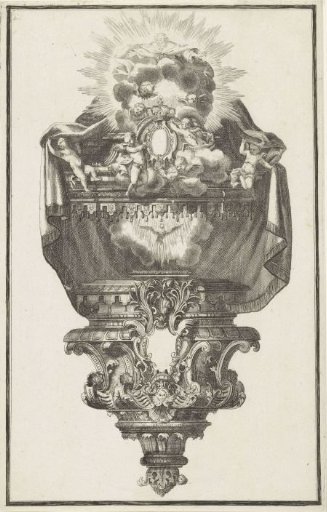 Pulpit with the Holy Spirit and God the Father