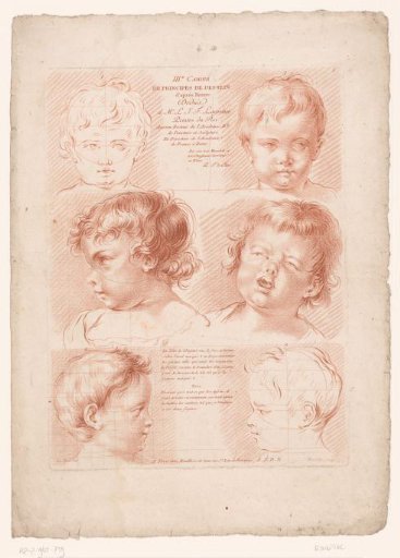 Title page with six children's heads, two of which are schematic