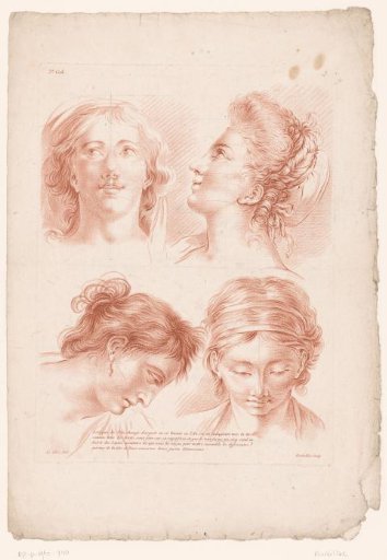 Four Female Heads in Various Poses