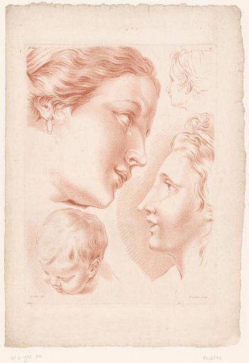 Three Female Heads and a Child's Head