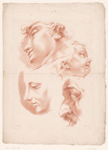 Heads of Two Men, a Woman, and a Child