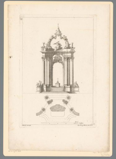 Baldachin and altar with cross