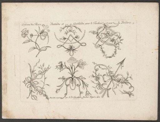 Six floral motifs