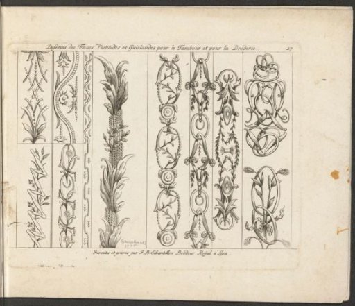 Leaf and floral motifs and interlaced work