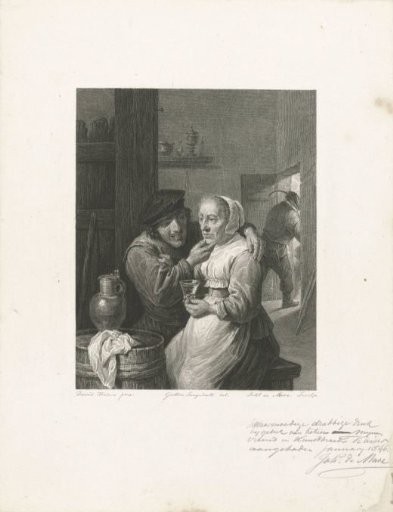 Young Man and Old Woman in an Inn