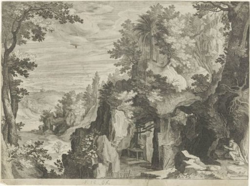 Mountain Landscape with a Hermit