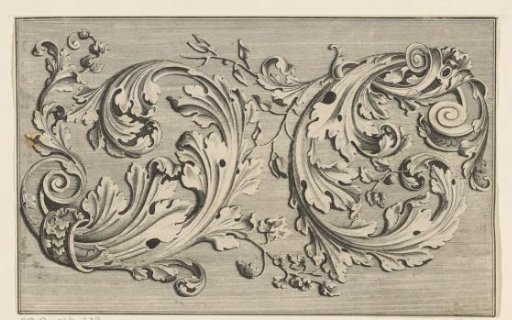 Two stylized acanthus leaves