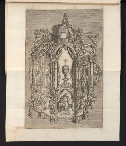 Tabernacle with dome and saints