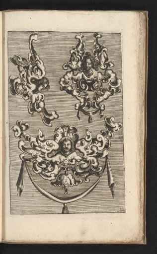 Three ornaments with female heads