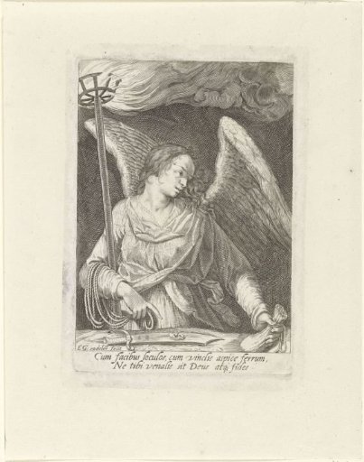 Angel with the Sword of Peter, the Money Bag of Judas and a Torch