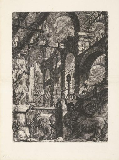 Dungeon with stone reliefs with lions